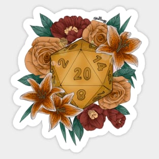 Orange D20 Sticker